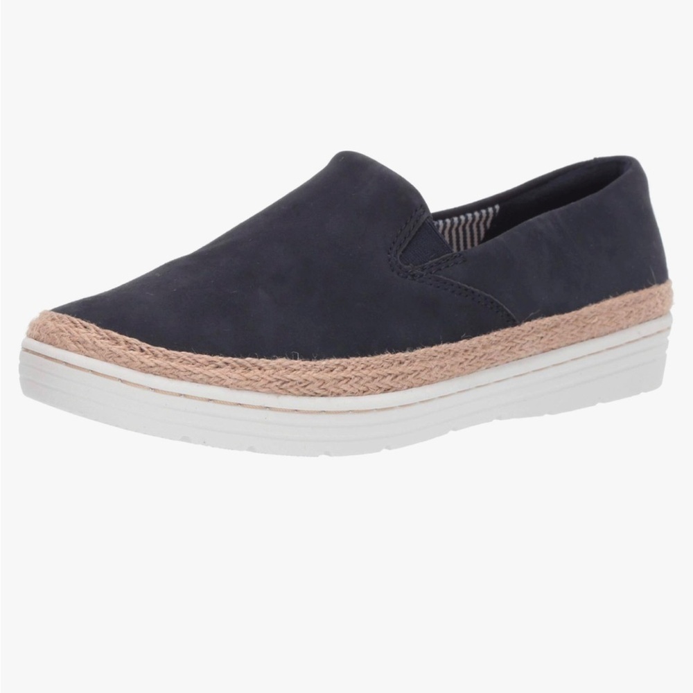 Clarks Marie Pearl Espadrilles Loafers Blue Suede, Sz 9